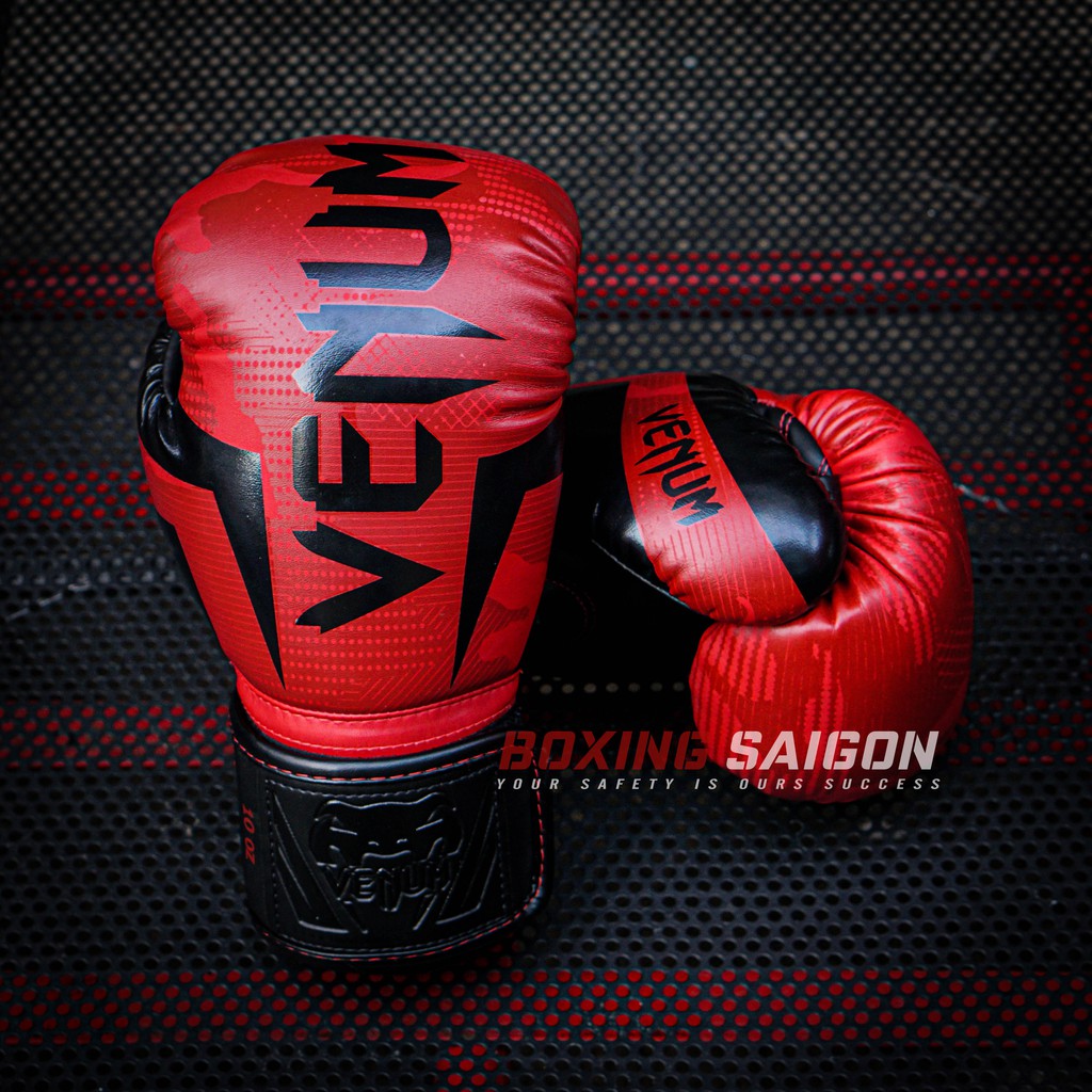 Găng tay boxing Venum Elite chính hãng - Red/Camo