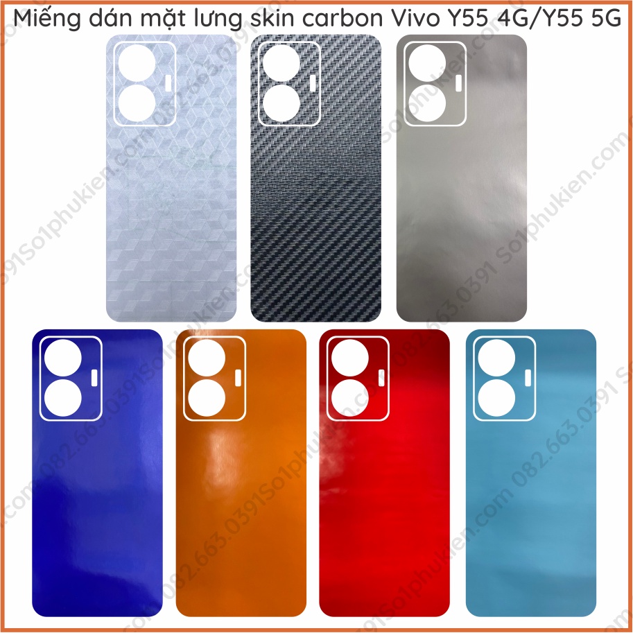 Miếng dán mặt lưng liền cam skin carbon Vivo Y55 4G / Y55 5G /Y75 5G/ T1 5G/ T2 (iqoo neo 6 se)/ T2x