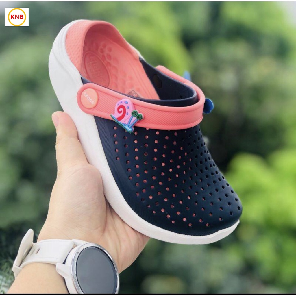Dép Sục Cross Literide Trẻ Em Màu Xanh Than Siêu Êm Chân -4 Jibbit+ FREESHIP- Chống Trơn Trượt Bảo Vệ Ngón Chân Cho Bé