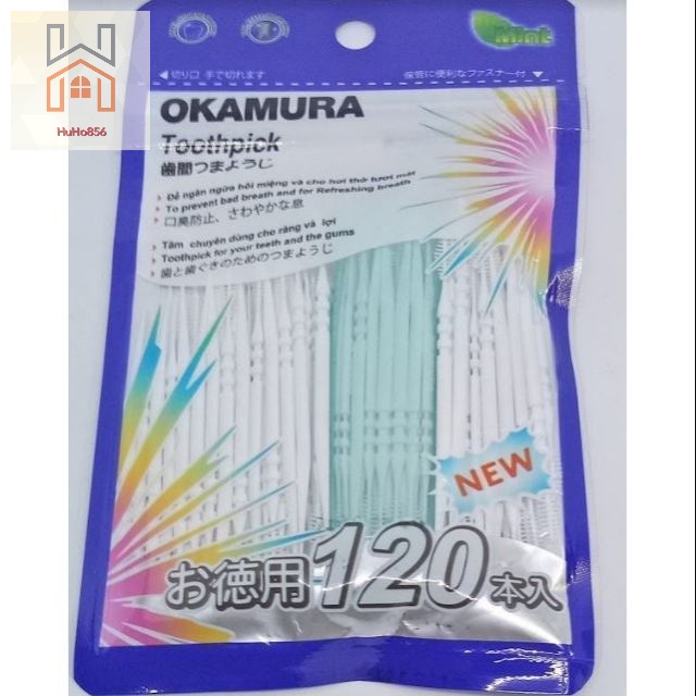 [Chính hãng] Tăm Nhựa Nha Khoa OKAMURA - Gói 90 que &amp; 120 que