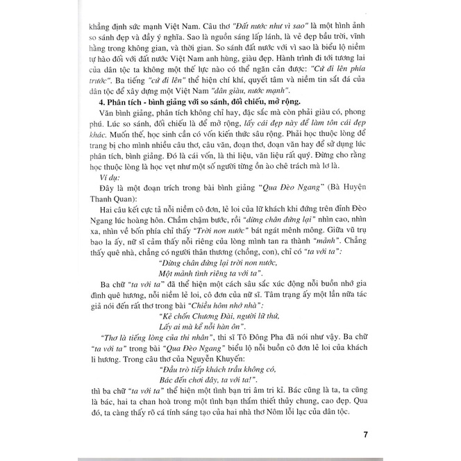 Sách Bình Giảng Thơ Văn Lớp 7