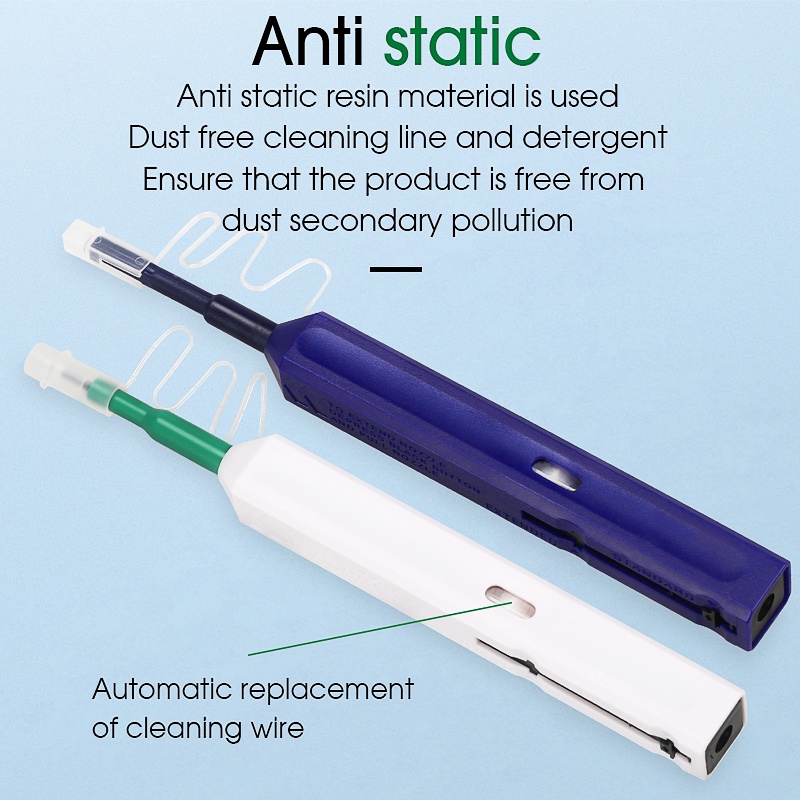 SC / FC / ST / LC One-Click Cleaner Tool 1.25mm và 2.5mm Fiber Optic Cleaner Bút làm sạch sợi quang 800 Time Cleans