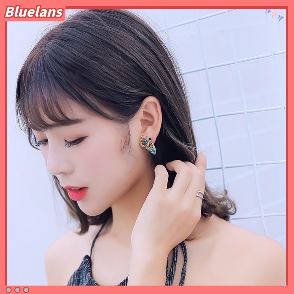 Bông Tai Hình Bướm Đính Đá Nhiều Màu Thời Trang 48h Dành Cho Nữ