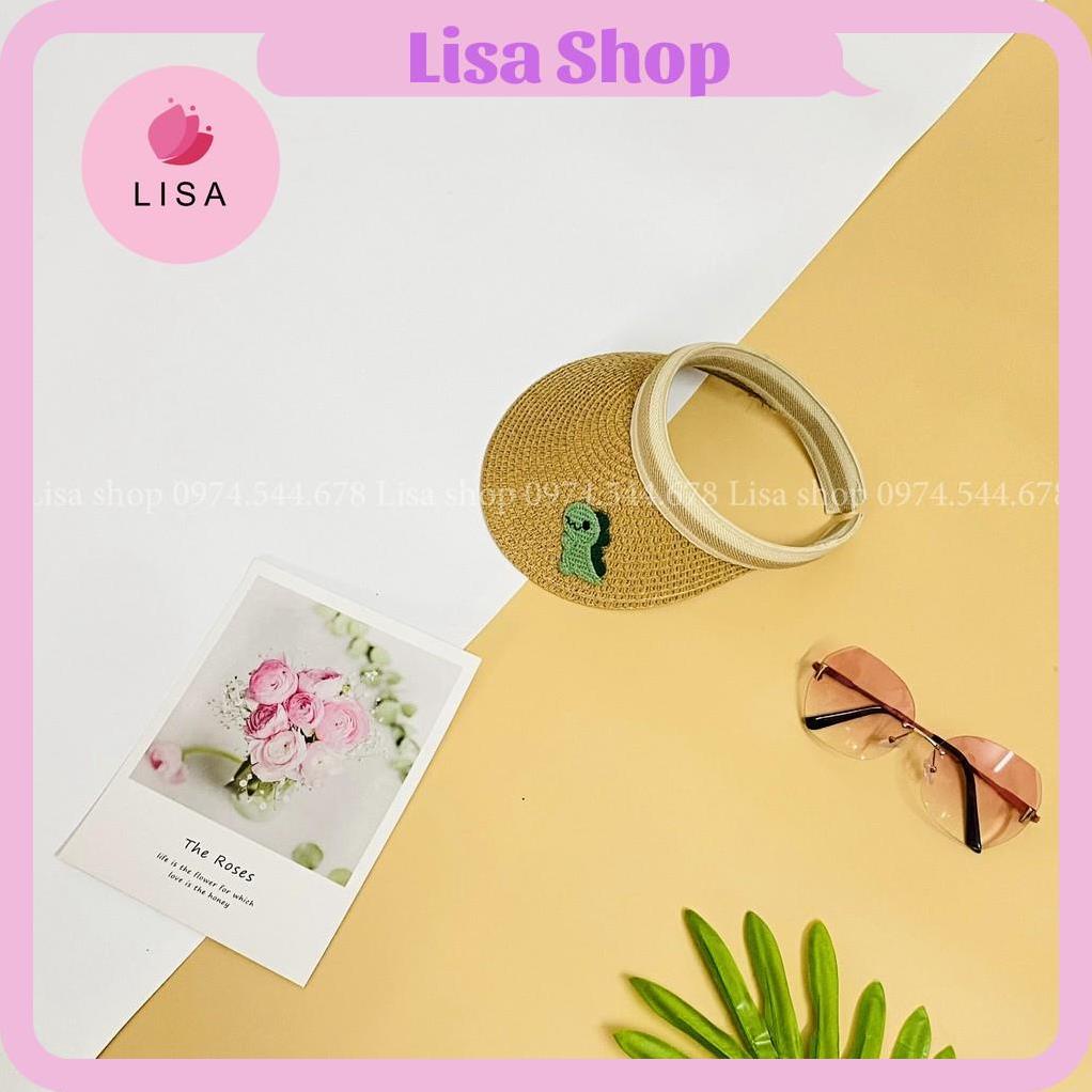 [HÀNG CAO CẤP] Mũ cói, nón cói đi nắng, đi biển cho bé, đầu trống in hình dễ thương, M22