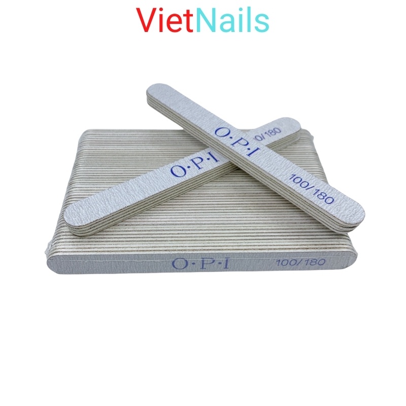 Lốc 50 cây dũa móng OPI mỏng độ nhám 100/180 lõi nhựa cao cấp