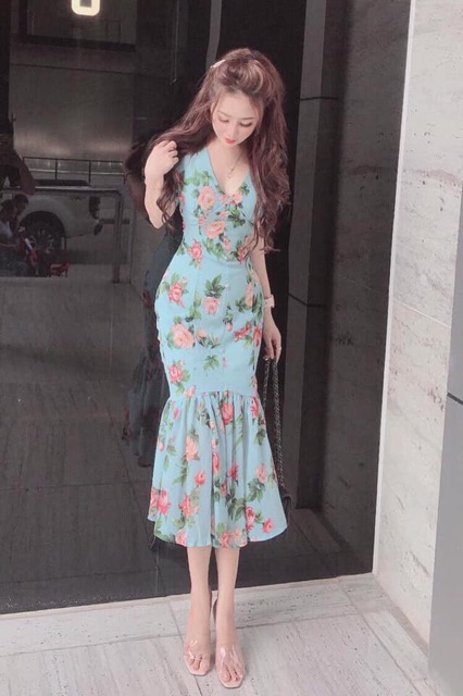 Áo dạ váy xoà cam