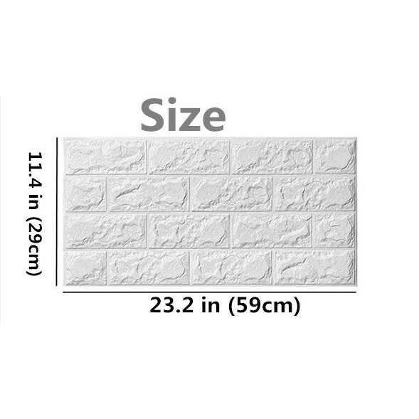 Đề can dán tường 60 X 30 X 0.8 cm bằng xốp kiểu viên gạch nổi 3D