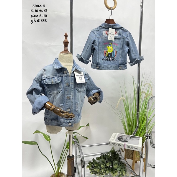 Áo khoác jeans bé trai SAJ201 sz 12kg-22kgkg Áo khoác bò cho trẻ em chất lừ  SUBIN KIDS