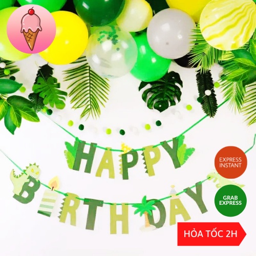 Dây Chữ Happy Birthday Chủ Đề Khủng Long Trang Trí Sinh Nhật Cho Bé - Kem Shop K14