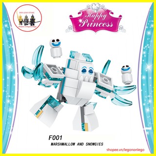 Xếp hình Bigfig nhân vật Marshmallow người tuyết trong Forzen có bản hướng dẫn LELE F001