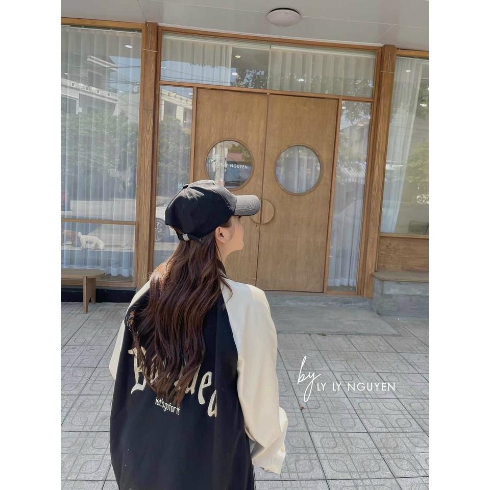 Áo khoác Bomber Tay Da, Áo bóng chày, áo khoác da dáng rộng Hàng Quảng Châu Cao Cấp