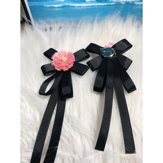 cài áo nơ phối hoa. KT 6 x 15cm