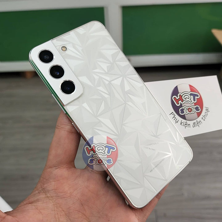 Miếng dán mặt lưng 3D vân kim cương cho S22 Ultra / S22 Plus / S22 trong suốt