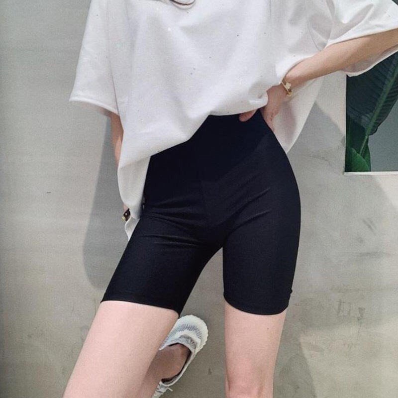 Quần legging lửng vải thun borip cao cấp biker nữ đùi ngố đồ mặc nhà dáng ôm bó lưng thun tập gym yoga bigsize QL101