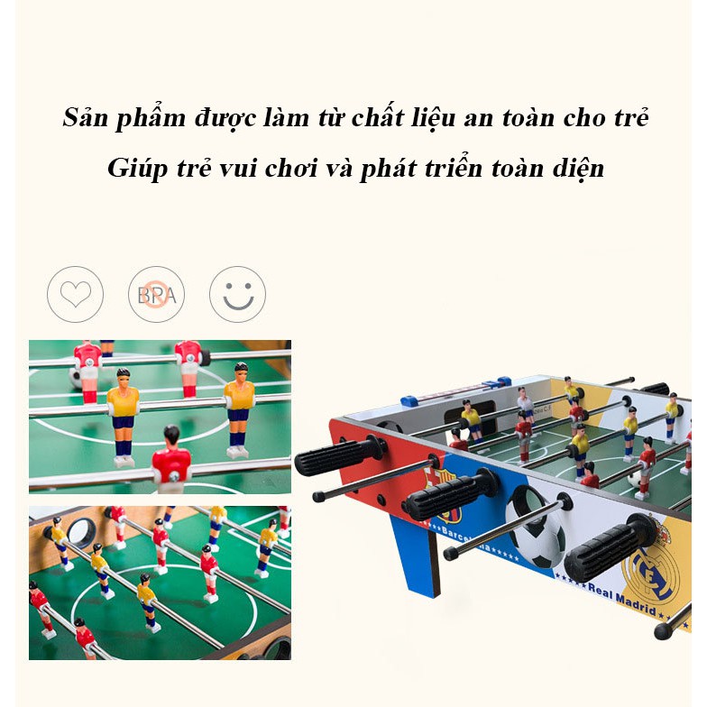 Bộ Đồ Chơi Bàn Bi Lắc Đá Bóng 6 Tay Cầm Bằng Gỗ Chất Lượng Cao Cho Bé