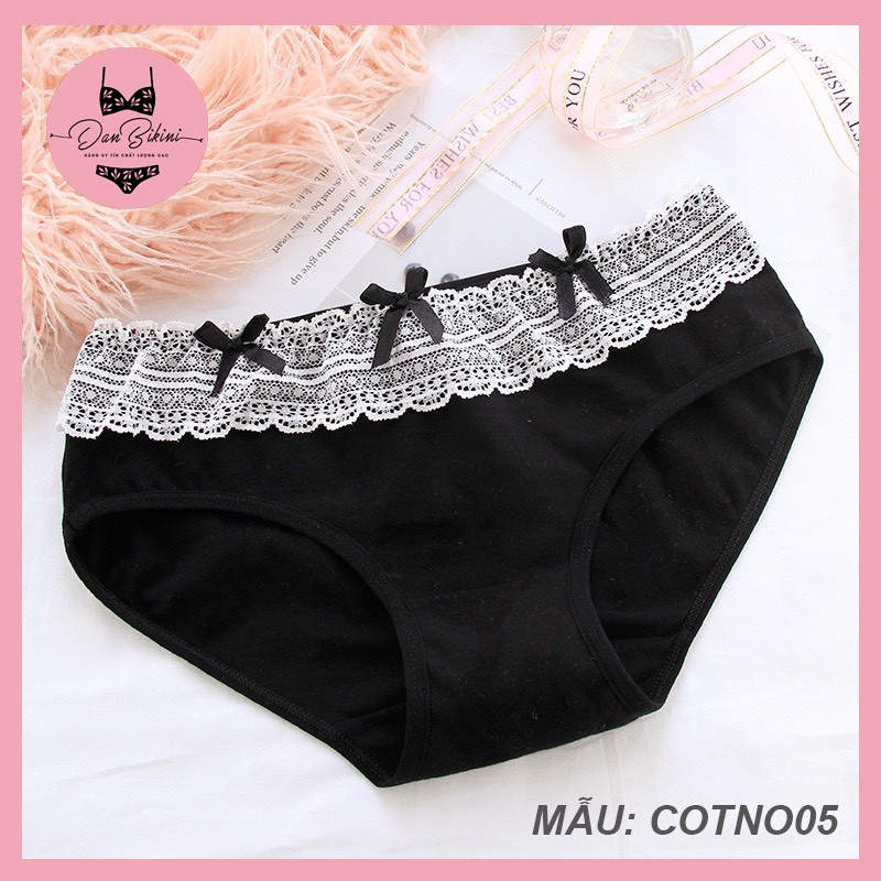 Quần Lót Nữ ❤️FREESHIP❤️ Quần Lót Nữ Cotton kháng khuẩn 100% viền bèo đính nơ điệu đà được chọn màu mẫu C004 | BigBuy360 - bigbuy360.vn