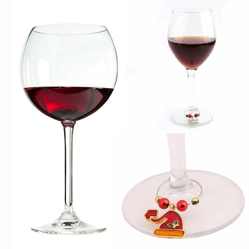 Set 6 Nhẫn Trang Trí Ly Rượu Vang Phong Cách Giáng Sinh Độc Đáo