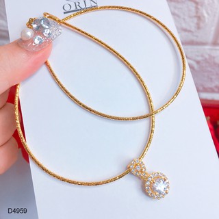 Kiềng cổ nữ dạng dẻo nhuyễn mặt tròn đính đá thiết kế cao cấp Orin D4959