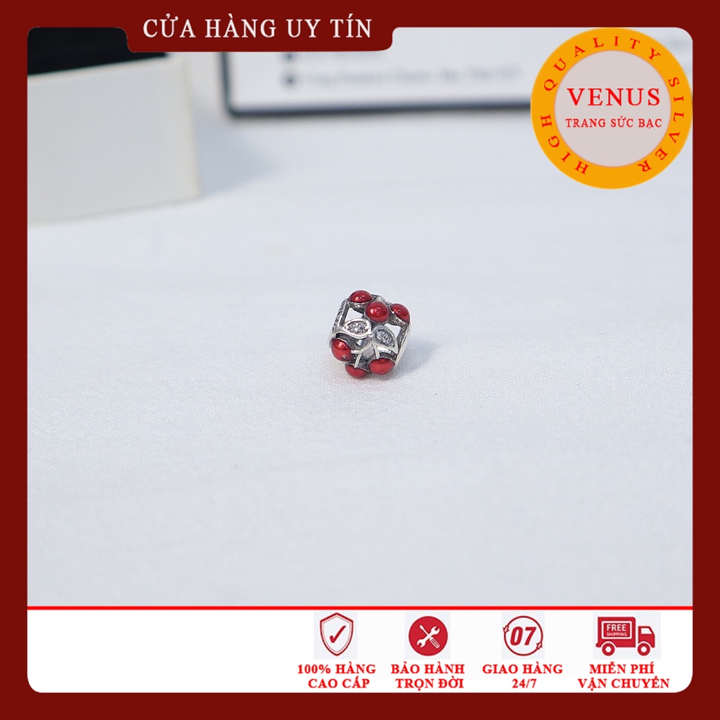 Charm quả cherry đỏ- Trang sức bạc Venus