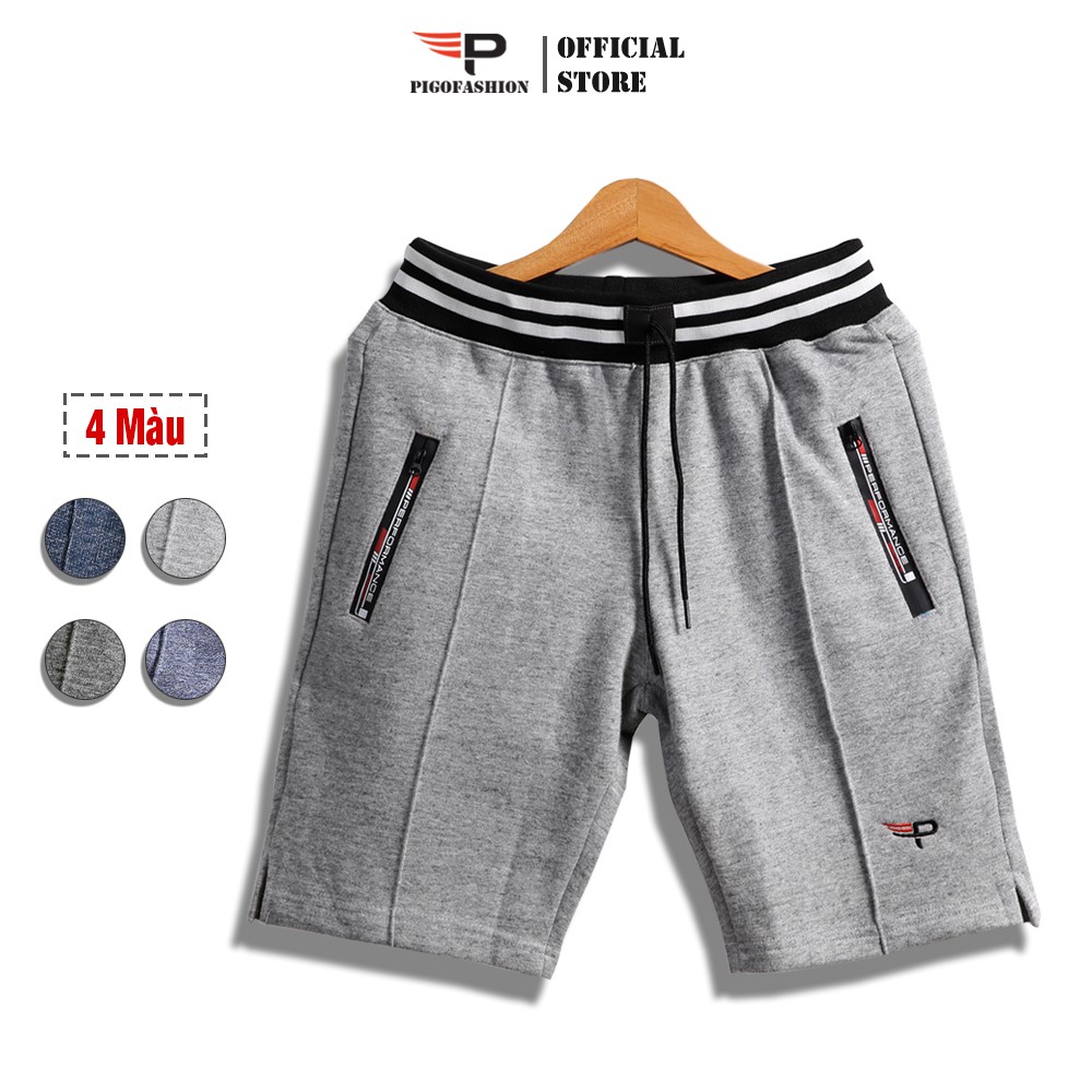 Quần short thể thao nam chất thun co giãn túi khóa kéo cao cấp Pigofashion Zqttn07 chọn màu