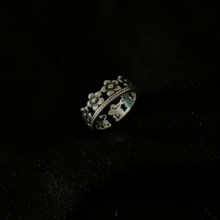 Nhẫn hở hình hoa cúc nhỏ điều chỉnh được thời trang phong cách unisex cho nam và nữ 23582