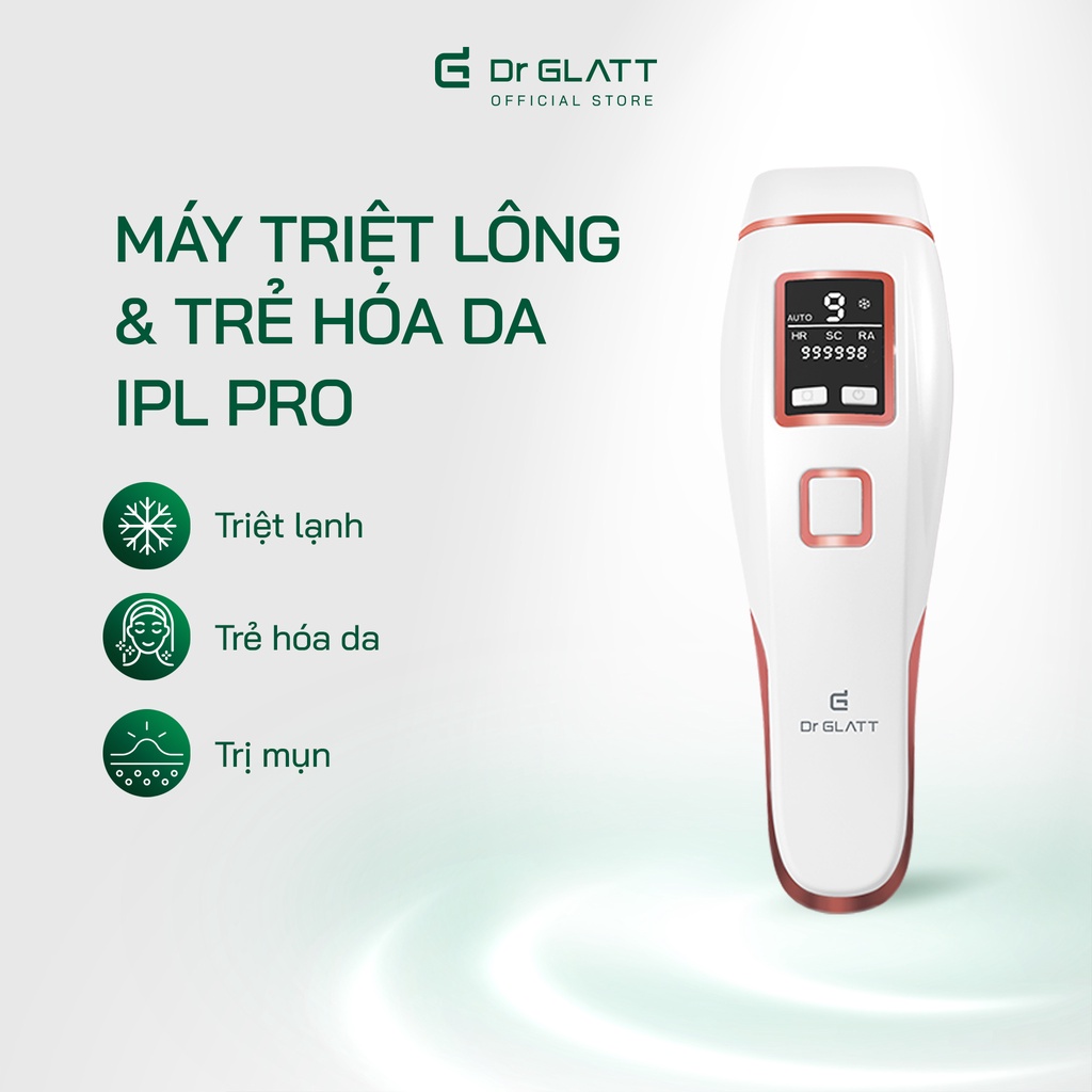 Máy triệt lông và trẻ hóa da IPL PRO, 3 trong 1, hàng chính hãng Dr Glatt, thương hiệu Đức