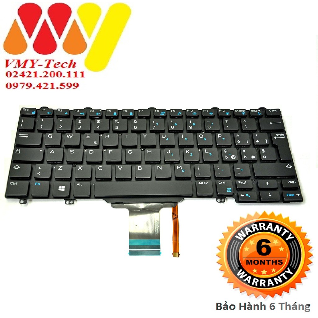 Bàn phím Dell Latitude E7250 E7270 5270 7275 E5250 XPS 9250 Keyboard ZIN Có LED