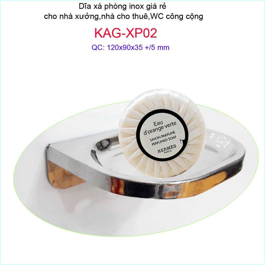 Dĩa xà phòng Inox 304 cho nhà trọ, dĩa đựng xà bông cục KAG-XP02