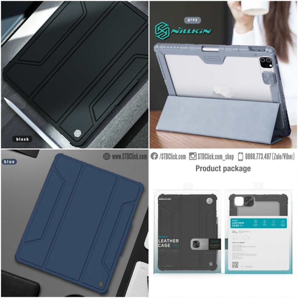 BAO DA IPAD PRO M2 12.9 2022 - M1 12.9 2021 - 12.9 2020 NILLKIN BUMPER PRO CAMSHIELD CHÍNH HÃNG