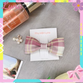 🎀 Kẹp tóc nơ kẻ caro