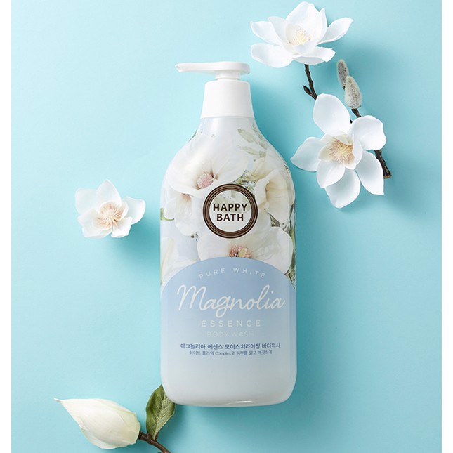 Sữa tắm dưỡng ẩm, trắng da hương hoa mộc lan Happy Bath Pure White Magnolia Essence Body Wash 900gr