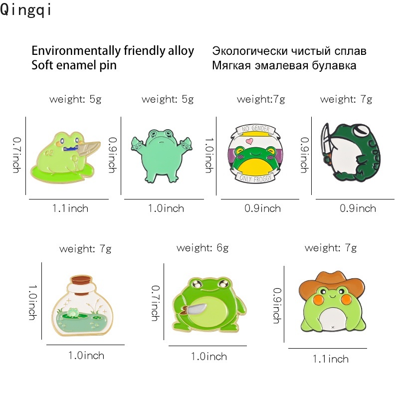 Ghim cài áo Miss Zoe hình ếch hoạt hình dễ thương