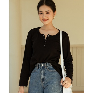 OLV - Áo Longsleeve Top in Black