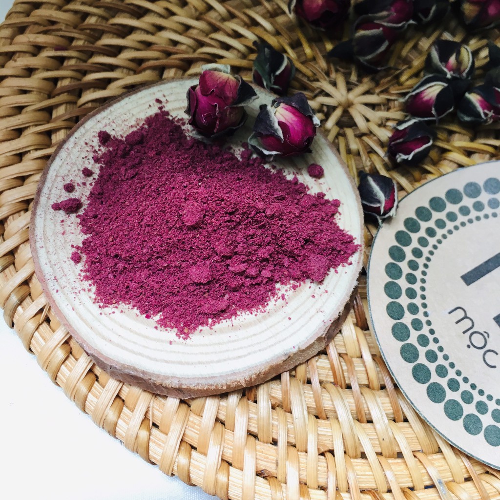 Mask bột hoa hồng sấy lạnh nguyên chất MỘC - dưỡng trắng da, mờ thâm nám, nâng cơ và ngăn ngừa nếp nhăn chai 100/200ml