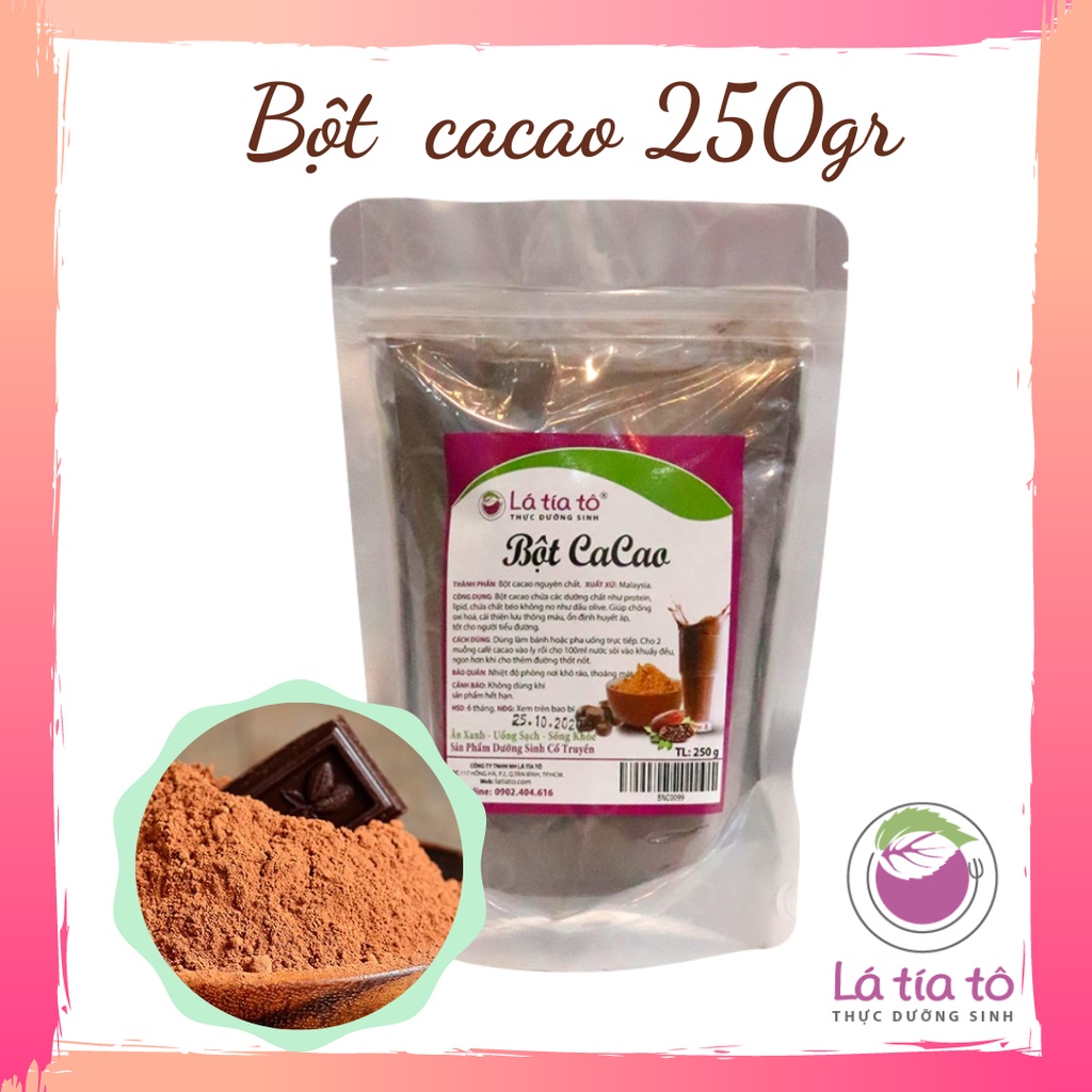 BỘT CACAO NGUYÊN CHẤT 250GR- LÁ TÍA TÔ