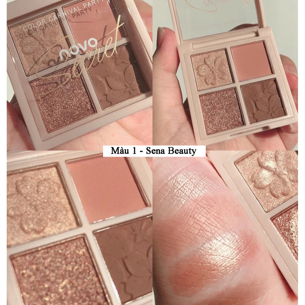 Bảng phấn mắt nhũ lì 4 ô Novo Sakura Sena Beauty | BigBuy360 - bigbuy360.vn