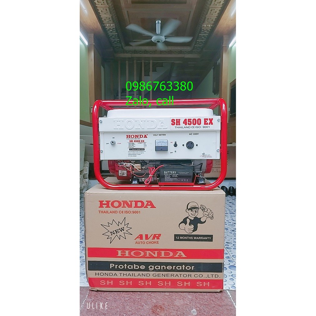 Máy phát điện honda thái lan chính hãng - Máy phát điện Honda SH4500 EX đề nổ le gió tự động.