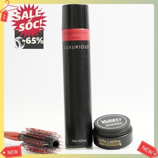 Sáp vuốt tóc Variety Chính Hãng + GÔM XỊT TÓC giữ nếp tặng lược/ wax vuốt tóc/ keo vuốt tóc/ sap vuot toc/ wax/combo