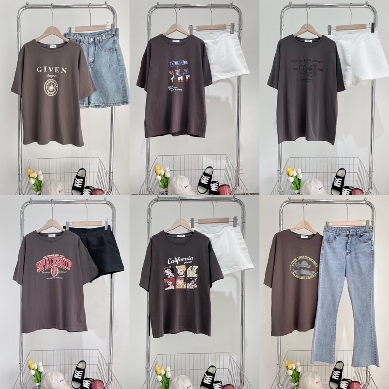 Áo thun đồng giá 99K, Áo phông unisex phom rộng tổng hợp các mẫu hot hit phần 10 Ảnh thật/ sẵn