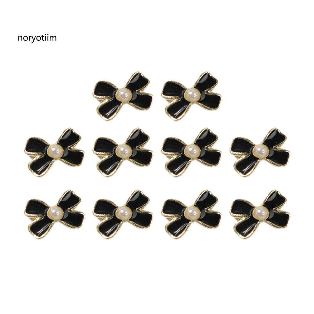 Nor| Set 10 Phụ Kiện Trang Trí Móng Tay Hình Nơ Xinh Xắn