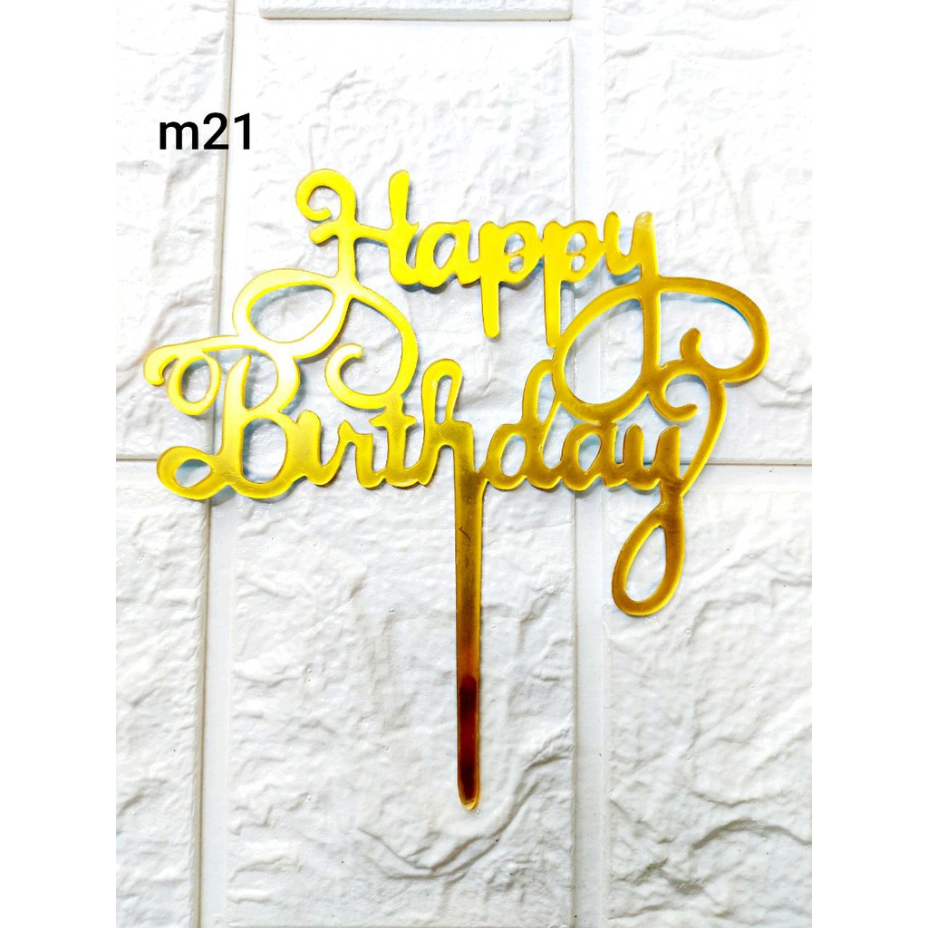 mika chữ happy birthday b hoa (set 10 cái)