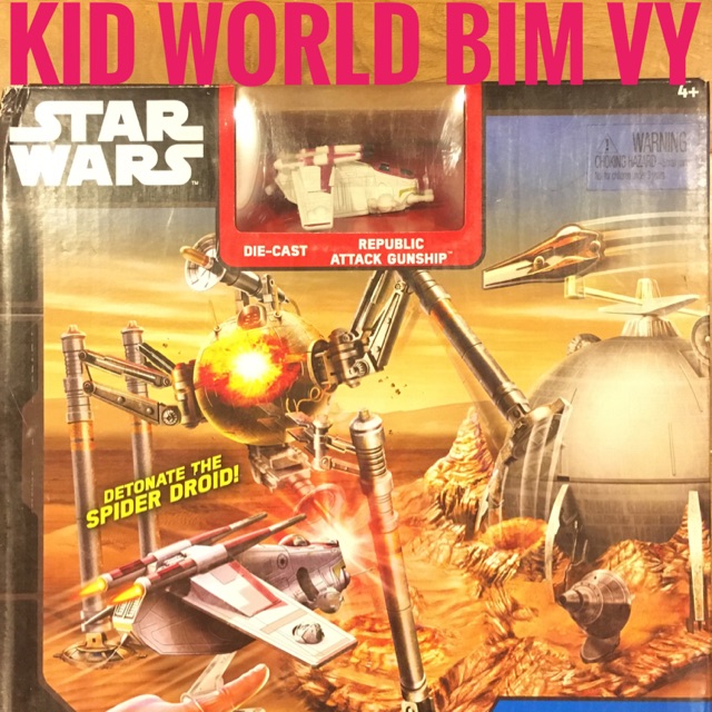 Bộ đường ray Hot Wheels Star Wars Republic Attack Gunship Battle of Geonosis. MS: CGN33.