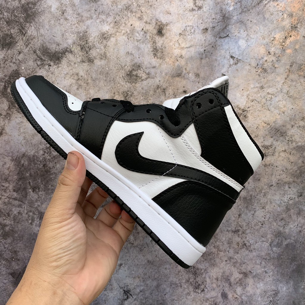 Giày Sneaker Jordan Cổ Cao, Giày thể thao JD1 Panda, Giày Jordan 1 đen trắng cao cấp 2022