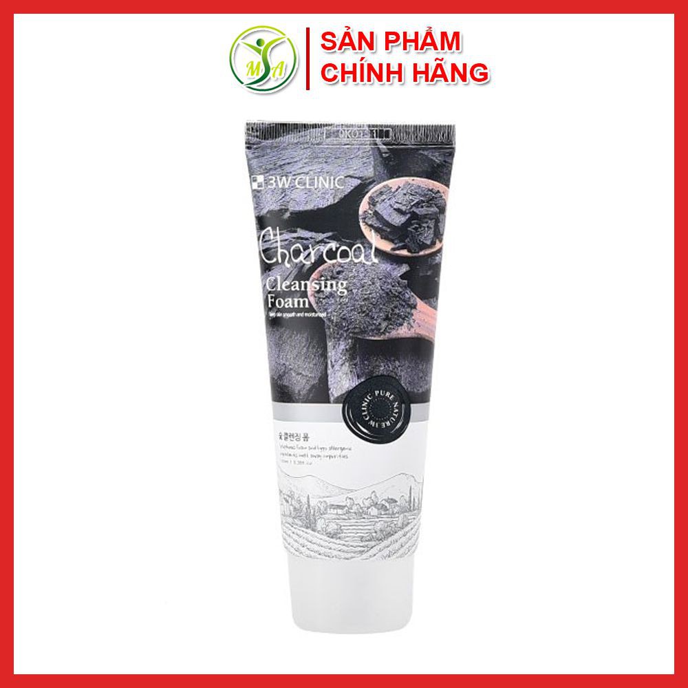 [Chính hãng] Sữa rửa mặt than hoạt tính 3W CLINIC Charcoal Cleansing Foam