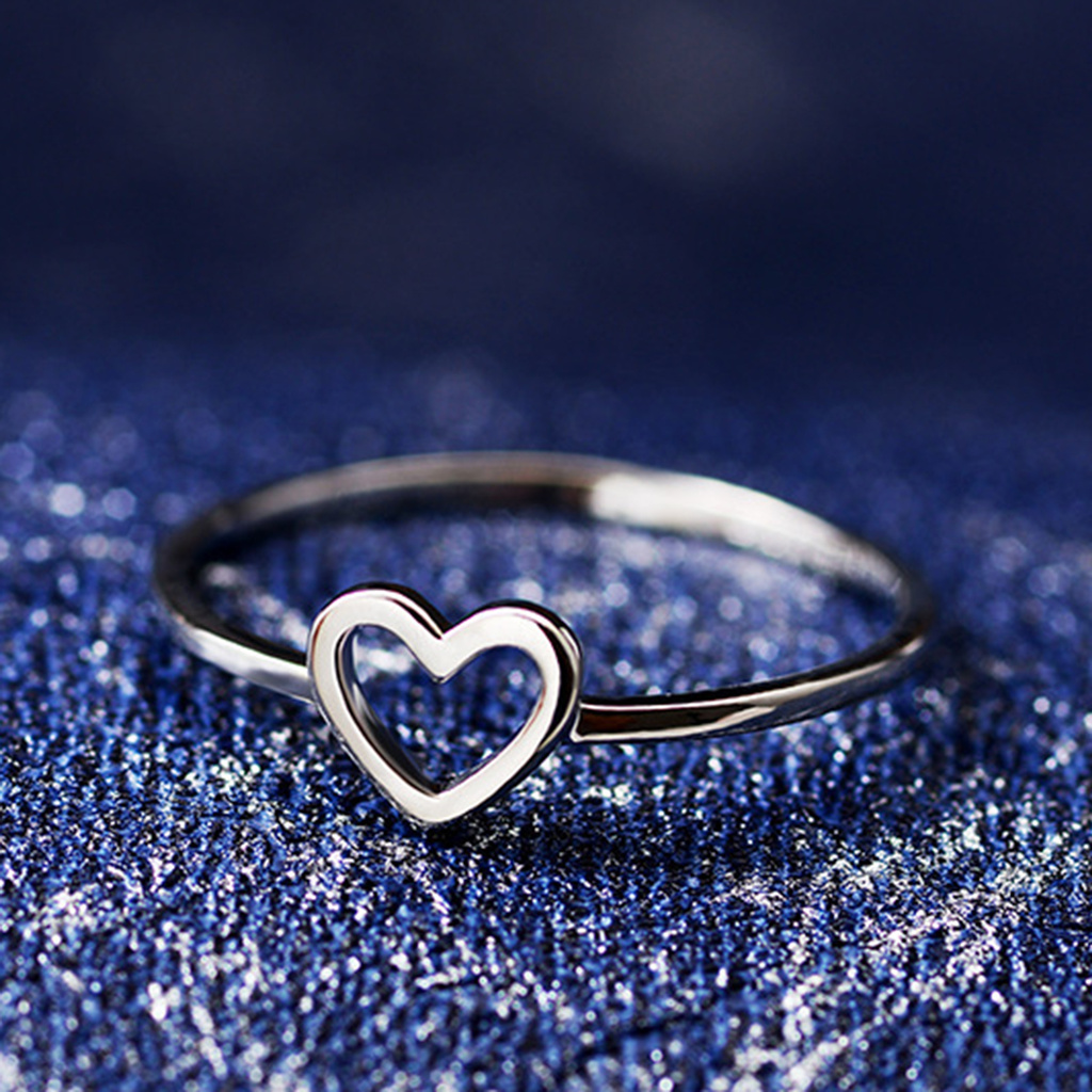 Nhẫn Hình Trái Tim Rỗng Thời Trang Cho Phụ Nữ