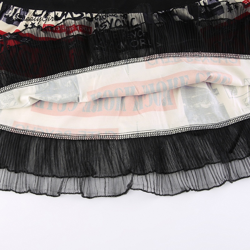 Chân Váy Mini Lưng Cao Phối Dây Rút Viền Ren 2022 Thời Trang Cho Nữ