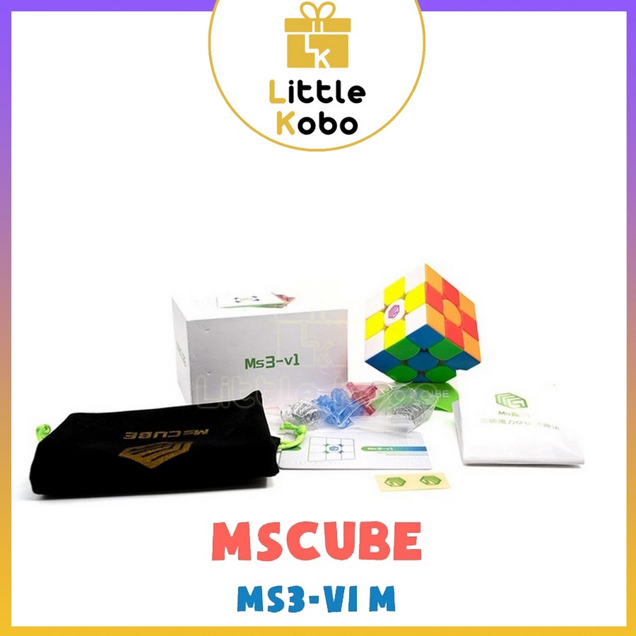 Rubik MsCUBE Ms3-V1 M 3x3 Rubic 3 Tầng Nam Châm Cao Cấp Stickerless Đồ Chơi Thông Minh