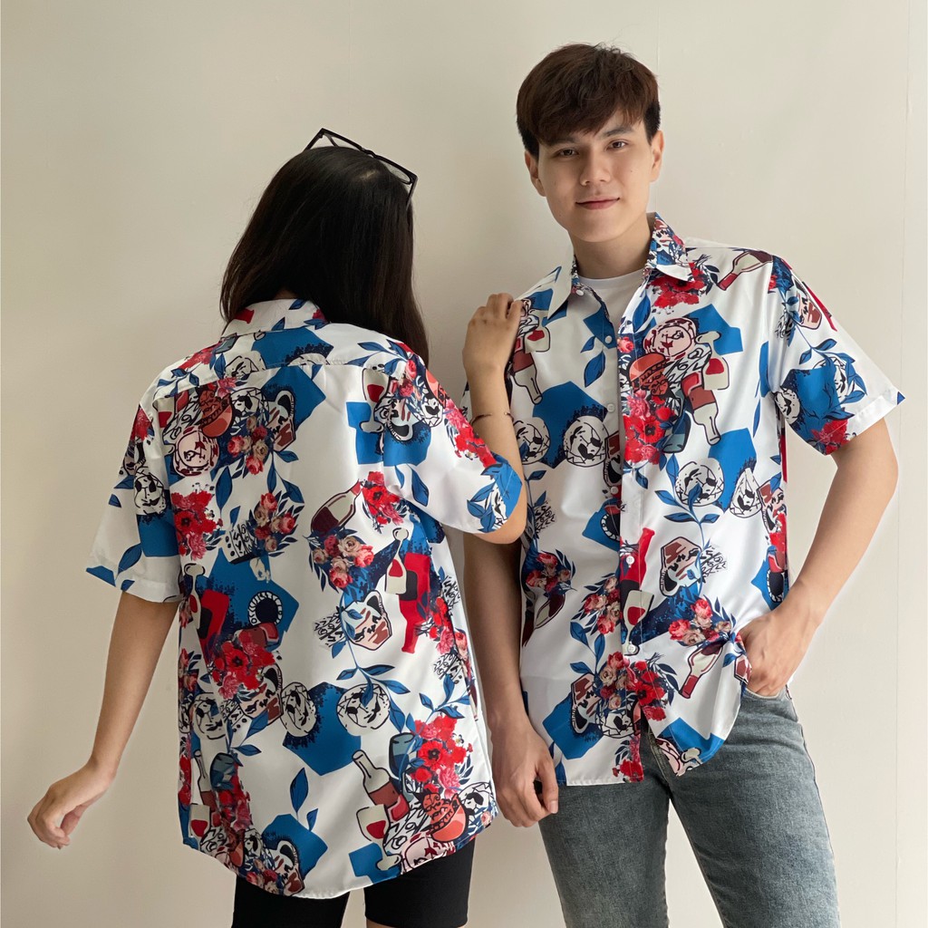 ÁO SƠ MI HOẠ TIẾT HOA MÀU CỰC ĐẸP , HOT 2021