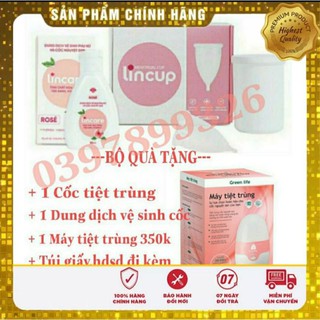 Bộ cốc nguyệt san Lincup tặng kèm máy tiệt trùng cốc nguyệt san