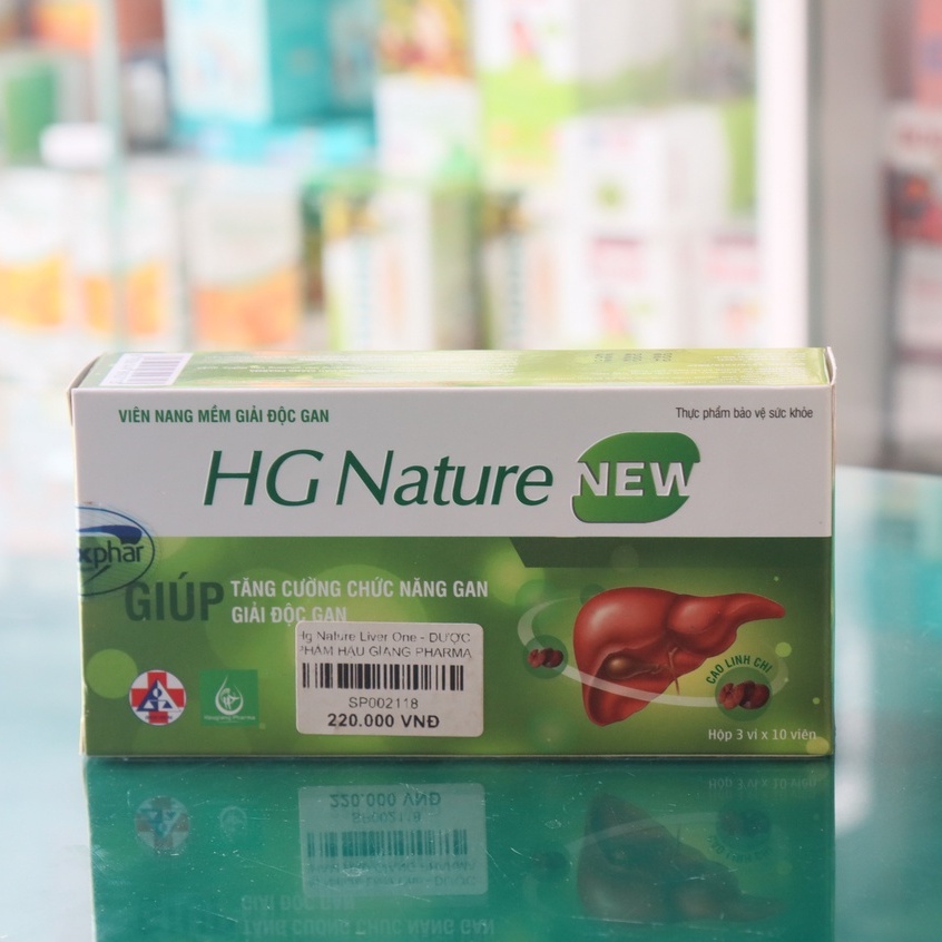 HG Nature New – Hỗ trợ giải độc gan, hạn chế tổn thương tế bào gan do rượu bia (Hộp 3 vỉ x 10 viên)